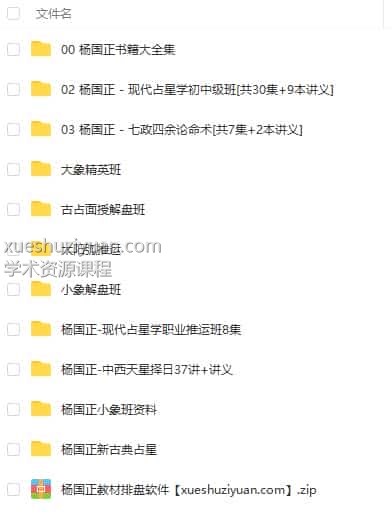 杨国正占星古典现代占星七政四余大小象择日太阳弧视频集打包下载插图