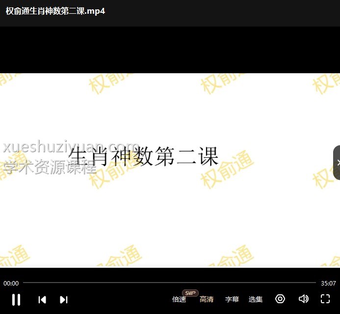 权俞通生肖神数研修班16课视频插图