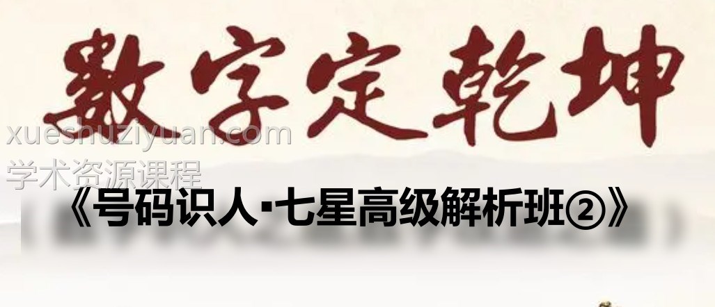 号码识人▪七星高级解析班② +①视频2集插图